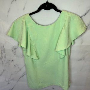Banana Republic Lime Green Ruffle Sleeve Blouse